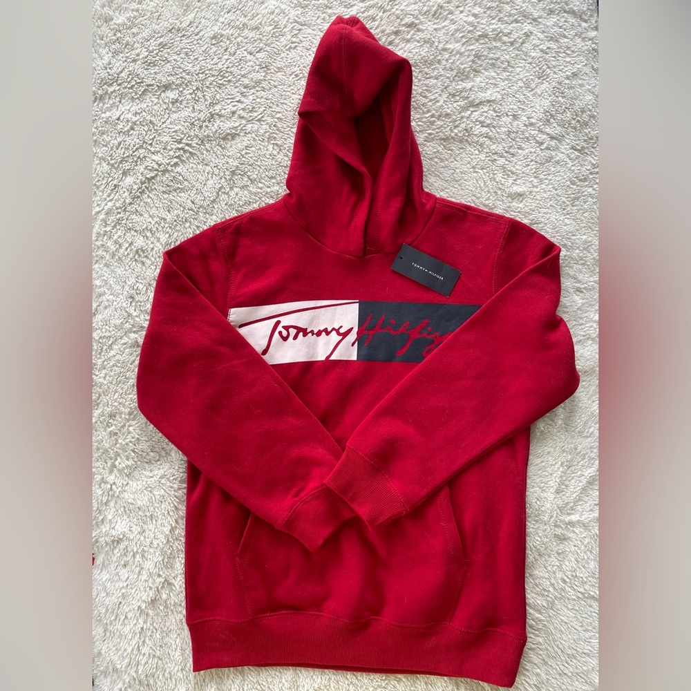 Tommy Hilfiger boys M red hoodie w/ pocket